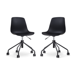 Nolon Nout-Pip Bureaustoelen Set van 2 – Zwart – Zwart Onderstel Nolon Nout-Pip Bureaustoelen Set van 2 – Zwart – Zwart Onderstel