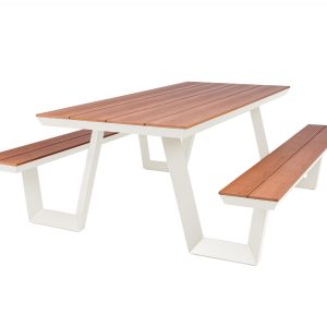 MaximaVida aluminium picknicktafel Bermuda 200 cm ivoor MaximaVida aluminium picknicktafel Bermuda 200 cm ivoor