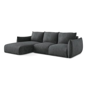 LaMiaSofa hoekbank links Savona – chenille stof – donkergrijs – 242×16 LaMiaSofa hoekbank links Savona – chenille stof – donkergrijs – 242×16