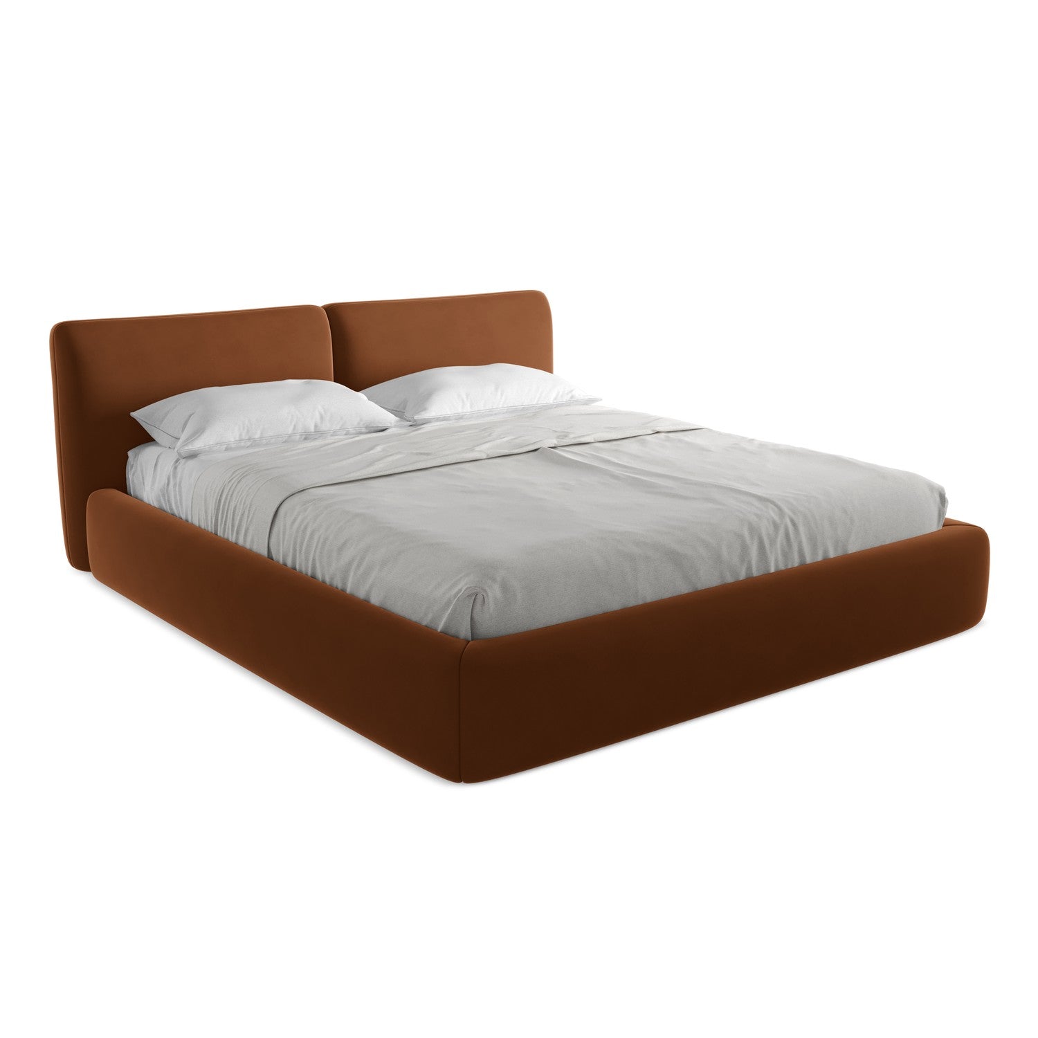 LaMiaSofa Bed met opbergruimte Milano - velours - terracotta - 200x228