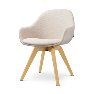 Nolon Noor-Mae draaibare eetkamerstoel beige – houten onderstel Nolon Noor-Mae draaibare eetkamerstoel beige – houten onderstel