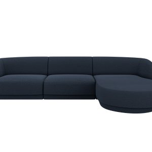 Micadoni rechter hoekbank Miley 4-zits, boucle donkerblauw – 156x255x7 Micadoni rechter hoekbank Miley 4-zits, boucle donkerblauw – 156x255x7
