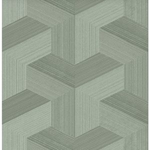 Origin Wallcoverings behang grafisch 3D motief vergrijsd groen – 53 cm Origin Wallcoverings behang grafisch 3D motief vergrijsd groen – 53 cm