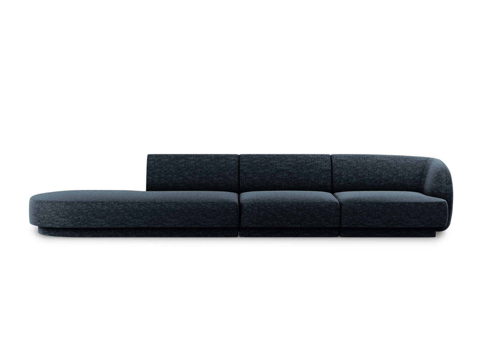 Micadoni linker bank Miley 4-zits, chenille, koningsblauw - 90x323x70c