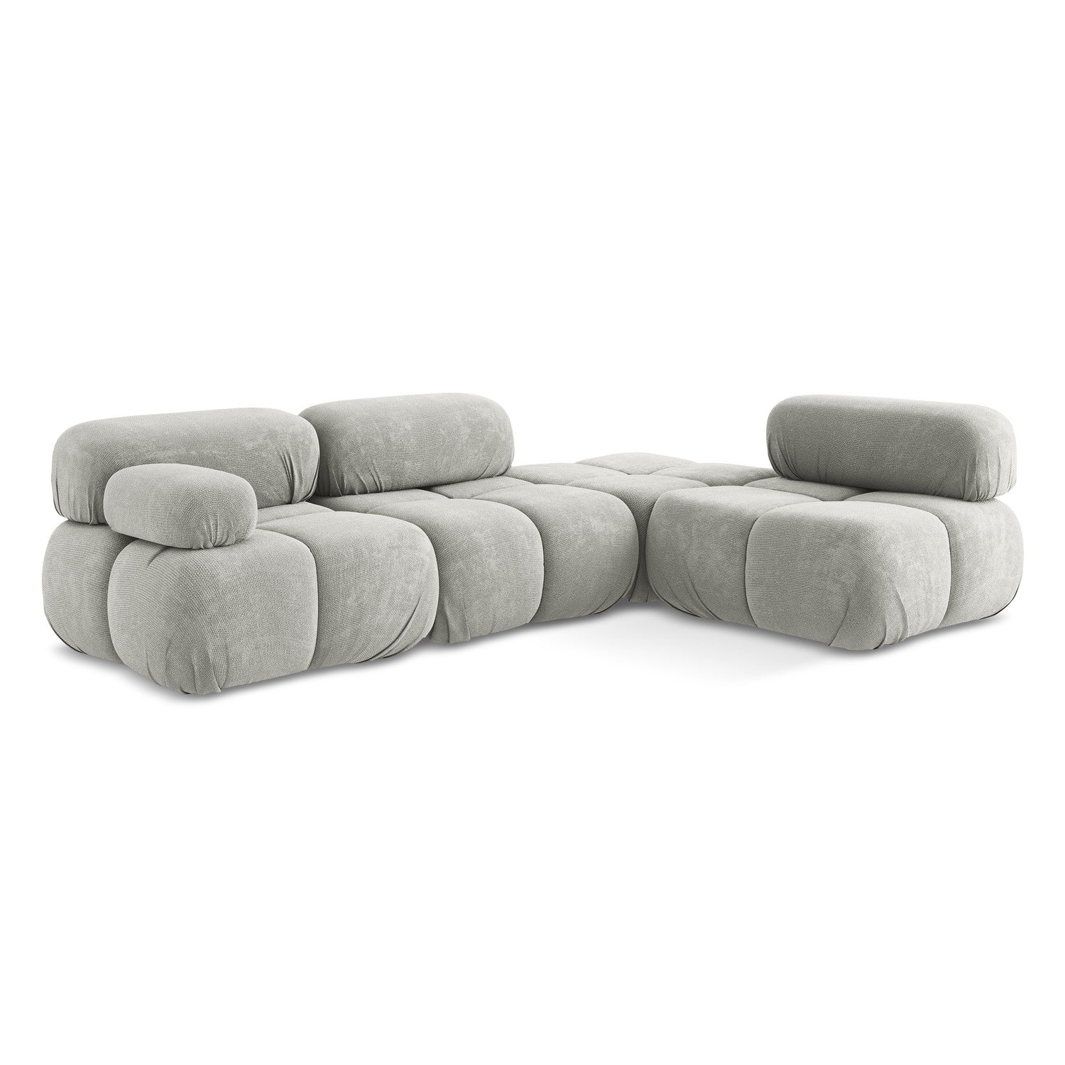 LaMiaSofa hoekbank rechts Sanremo - chenille stof - lichtgrijs - 285x1