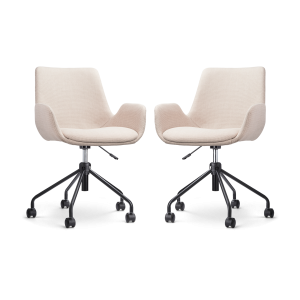 Nolon Nout-Eef Bureaustoelen Set van 2 – Beige – Zwart