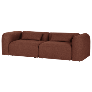 noo.ma Yaro 3-zitsbank – Brick Red bouclé, zachte zit, 263×99,5×69 cm noo.ma Yaro 3-zitsbank – Brick Red bouclé, zachte zit, 263×99,5×69 cm