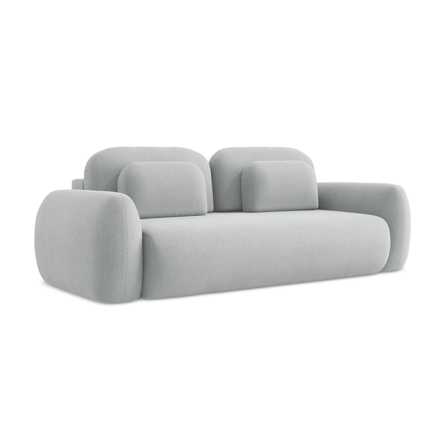 LaMiaSofa 3-zits slaapbank Ferretti - bouclé - lichtgrijs - 266x121x95