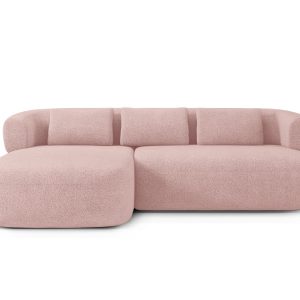 Micadoni linker hoekbank Jenny 5-zits, boucle poederroze – 145x225x73c Micadoni linker hoekbank Jenny 5-zits, boucle poederroze – 145x225x73c