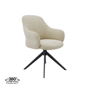 LABEL51 Eetkamerstoel Bern – Naturel/Zwart – Draaibaar LABEL51 Eetkamerstoel Bern – Naturel/Zwart – Draaibaar