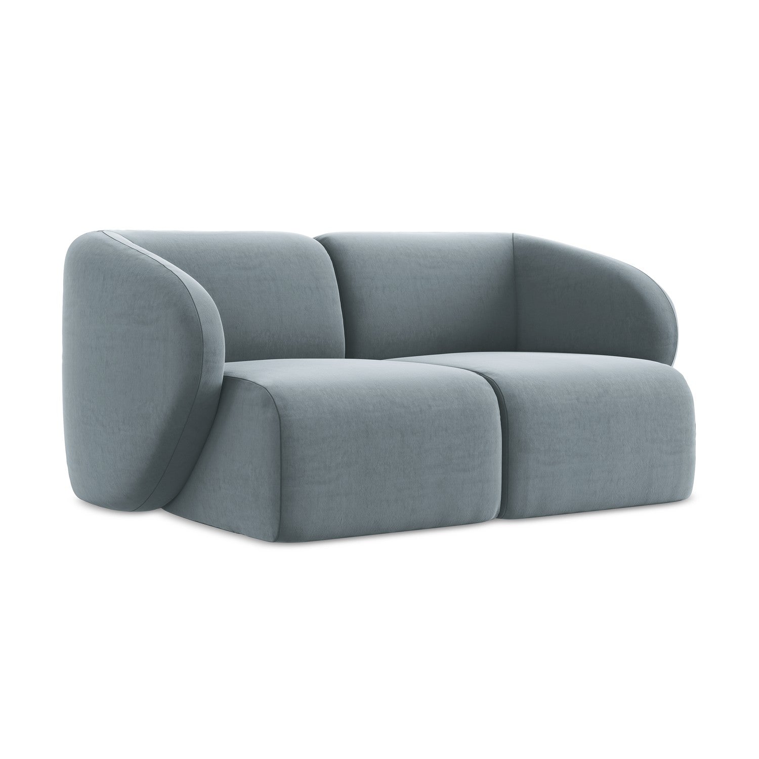 LaMiaSofa Tweezits modulaire bank Cervo - velours - lichtblauw - 174x9