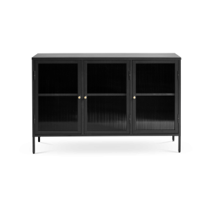 Olivine Katja Sideboard Dressoir Zwart – Metaal – Glas – 132 cm Olivine Katja Sideboard Dressoir Zwart – Metaal – Glas – 132 cm