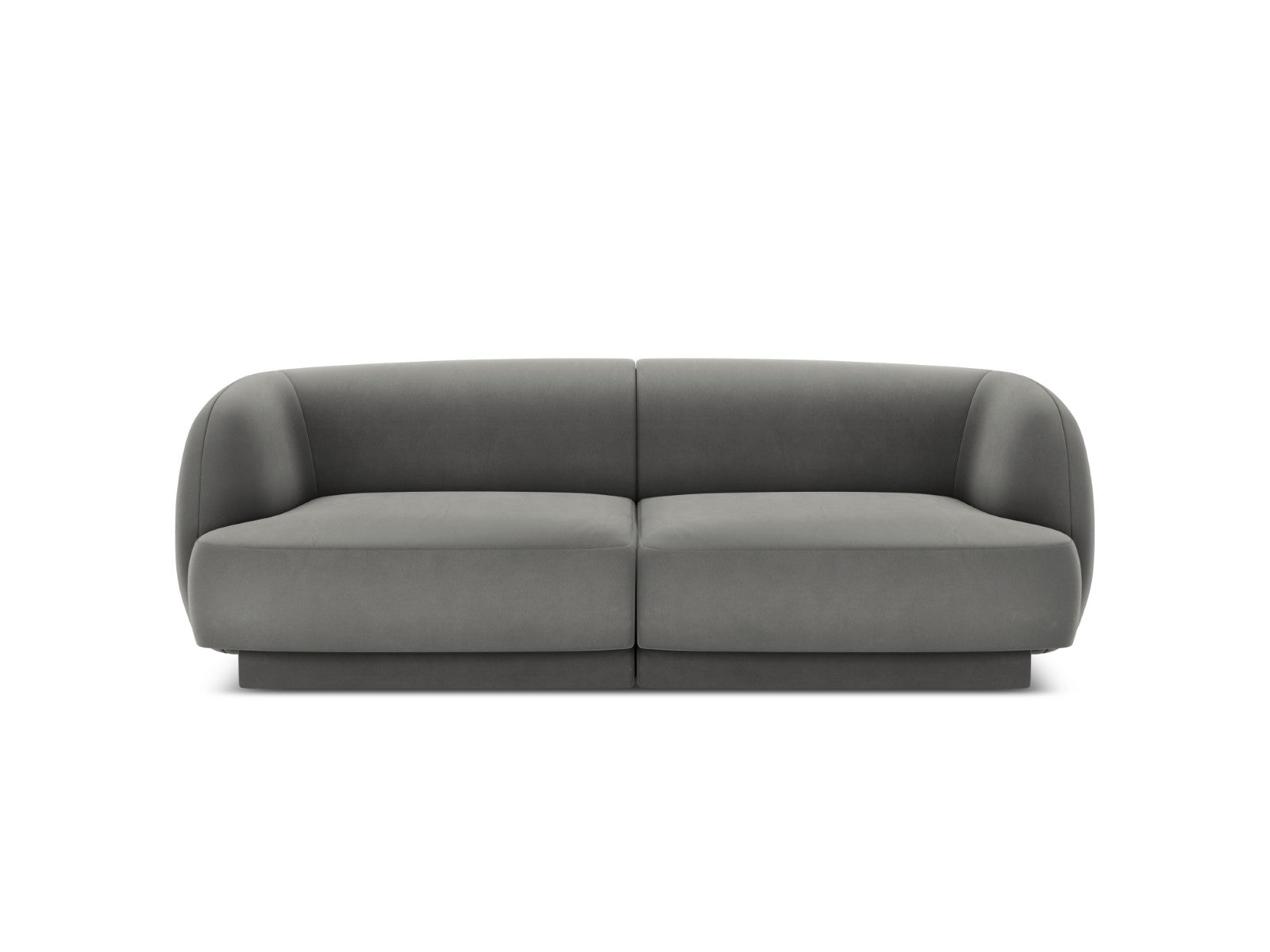 Micadoni Bank Miley 2-zits, flueel, lichtgrijs - 90x180x70cm