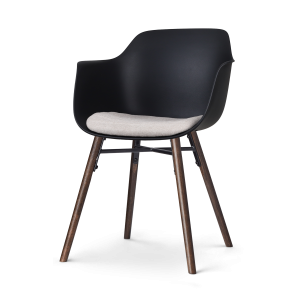 Nolon Nena-Liz Eetkamerstoel Zwart – Beige Kussen – Walnoot Nolon Nena-Liz Eetkamerstoel Zwart – Beige Kussen – Walnoot