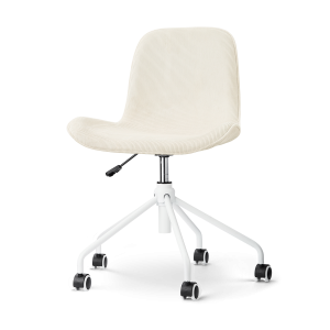 Nolon Nout-Fé Bureaustoel Rib Beige – Wit Onderstel Nolon Nout-Fé Bureaustoel Rib Beige – Wit Onderstel