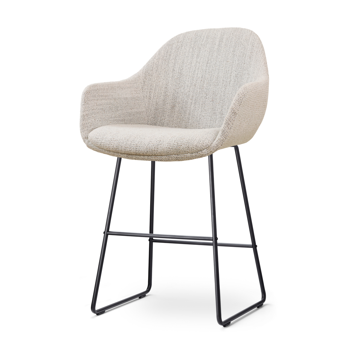 Nolon Nino-Mae Barkruk Beige Gemêleerd - met Armleuning - Zwart - 65 c