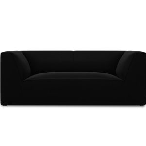 Micadoni Bank Ruby 2-zits, flueel, zwart – 93x174x69cm Micadoni Bank Ruby 2-zits, flueel, zwart – 93x174x69cm