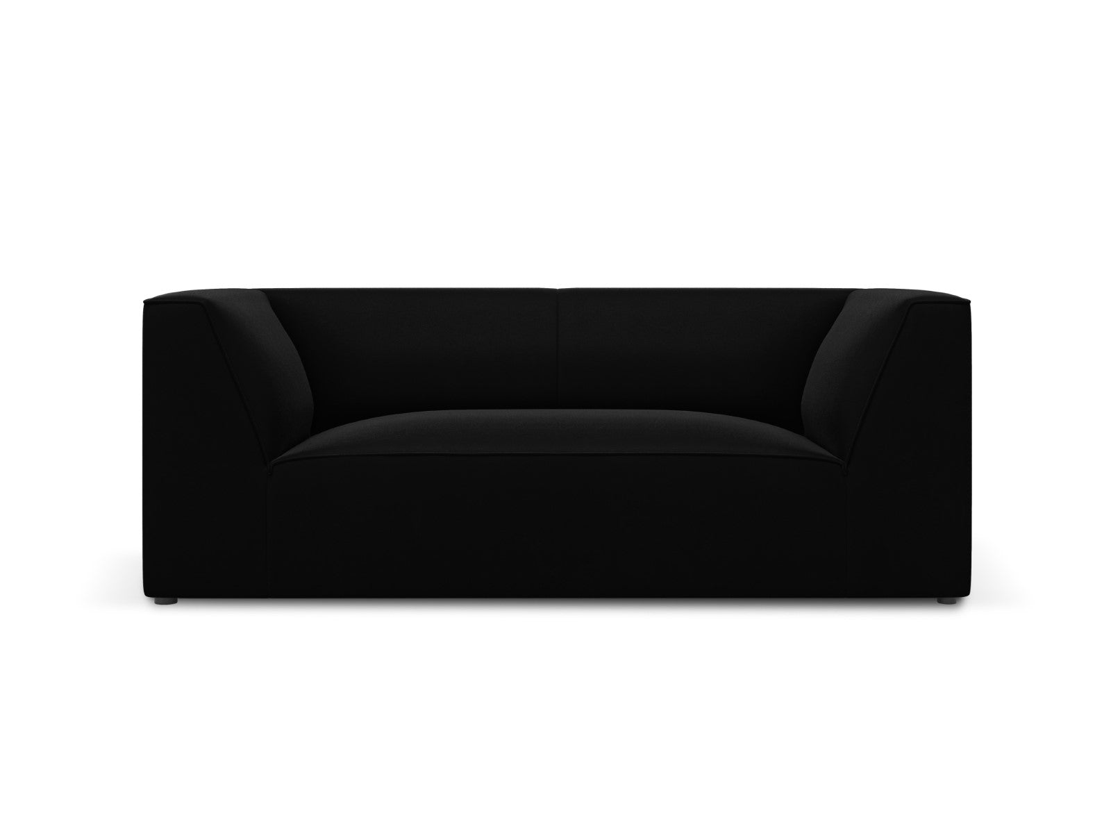 Micadoni Bank Ruby 2-zits, flueel, zwart - 93x174x69cm