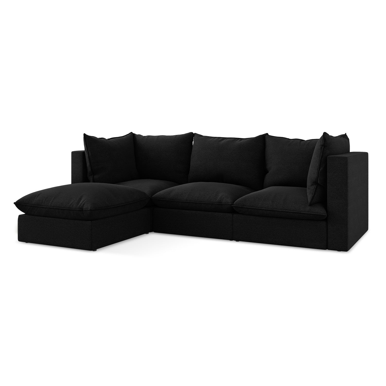 LaMiaSofa hoekbank links Ravenna - bouclé - zwart - 255x165x77