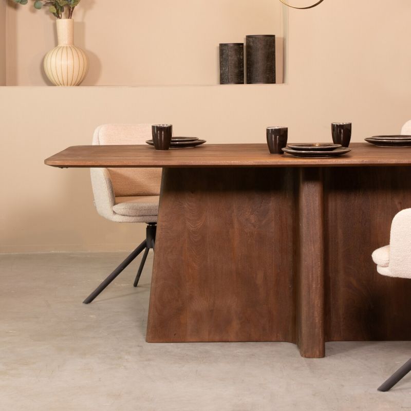 LABEL51 Eettafel Scott - Donkerbruin Mangohout - 200x100x76cm
