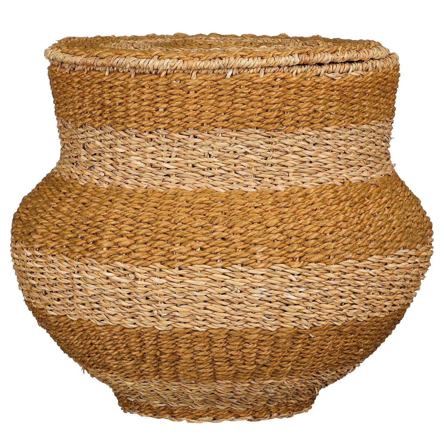 Mica Decorations Tacoma Opbergmand met Deksel - H48 x Ø55 cm - Jute -