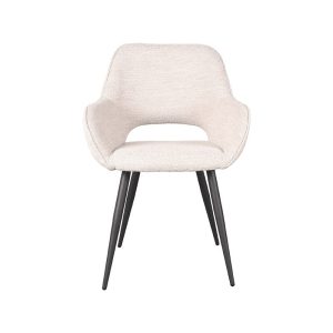 LABEL51 Eetkamerstoel Fer – Naturel Bouclé – Zithoogte 48cm