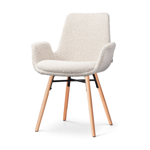 Nolon Nena-Eef Eetkamerstoel Bouclé Beige – met Armleuning – Stof Nolon Nena-Eef Eetkamerstoel Bouclé Beige – met Armleuning – Stof