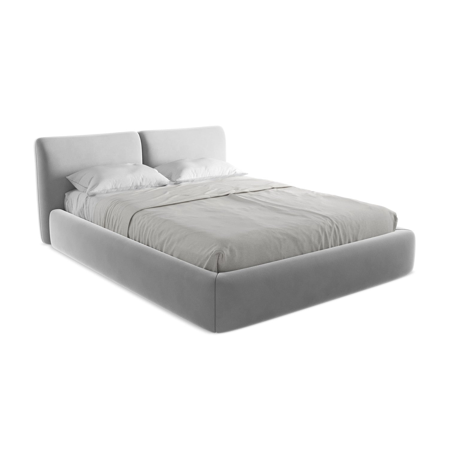 LaMiaSofa Bed met opbergruimte Milano - velours - grijs - 180x228x82