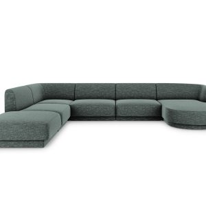 Micadoni Panoramische hoekbank links Miley 6-zits, chenille, olie – 25 Micadoni Panoramische hoekbank links Miley 6-zits, chenille, olie – 25