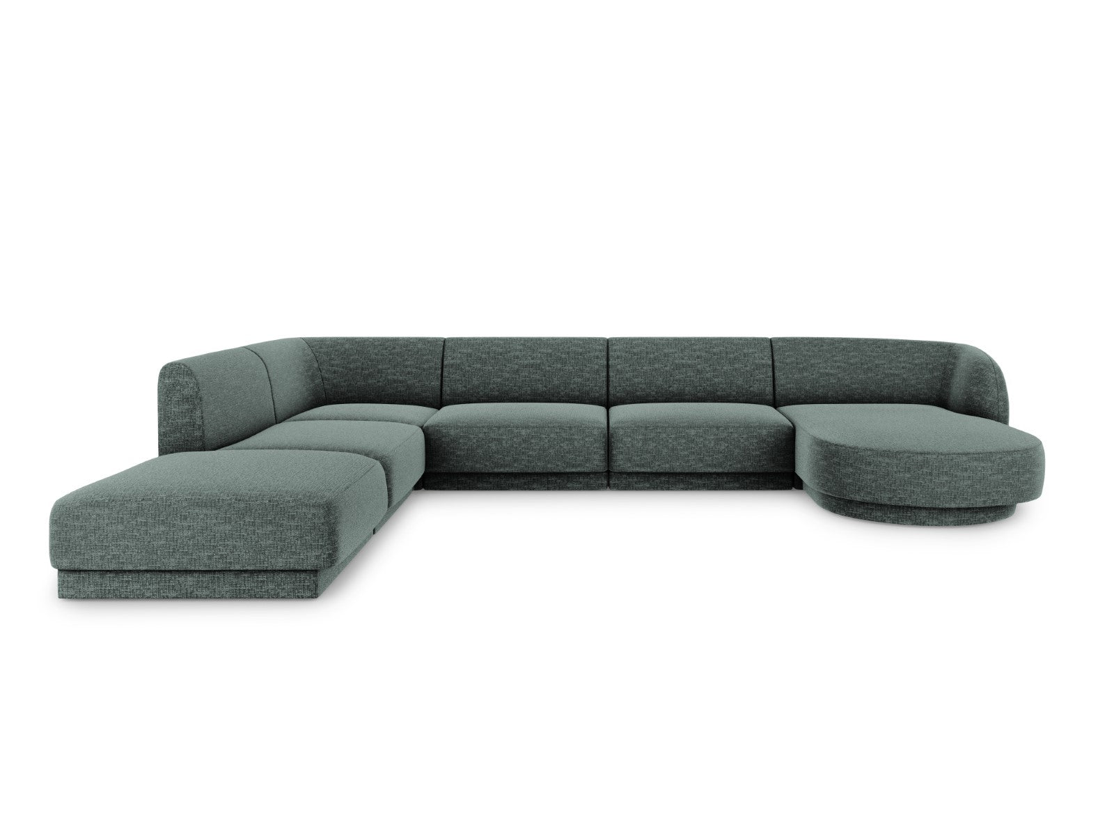 Micadoni Panoramische hoekbank links Miley 6-zits, chenille, olie - 25