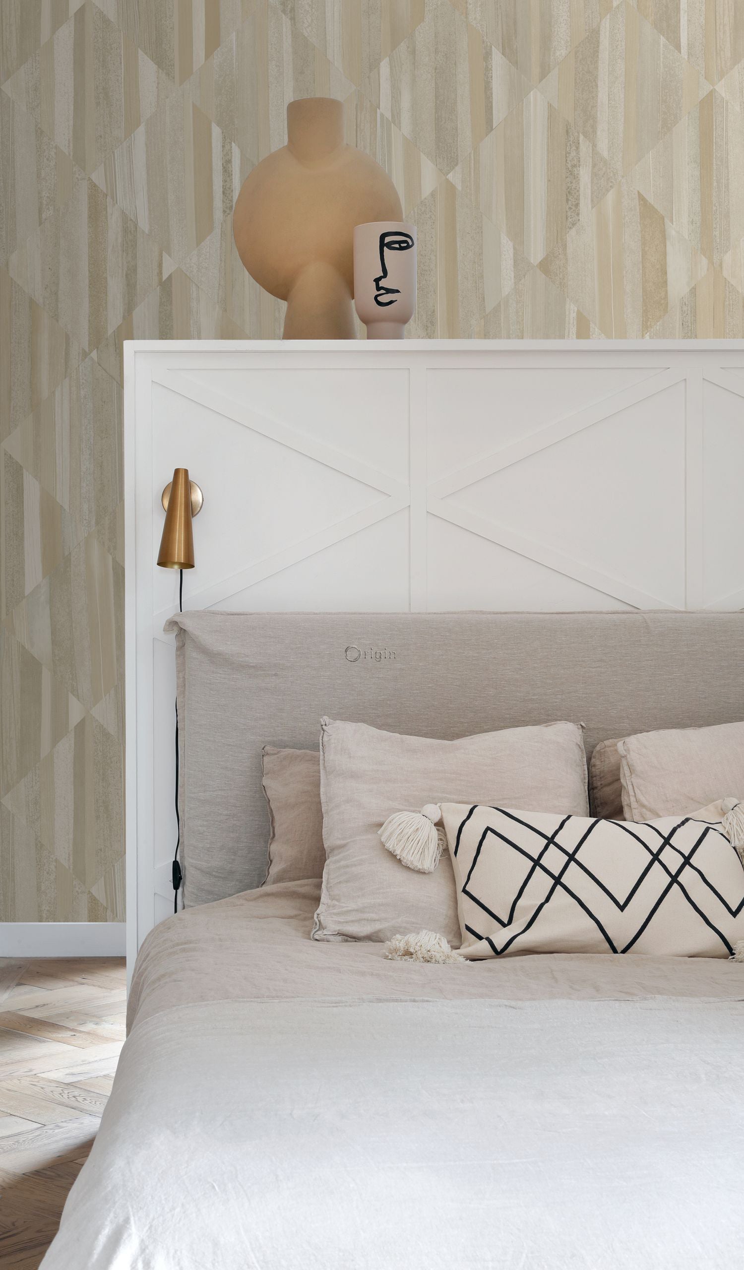 Origin Wallcoverings fotobehang 3D-houtmotief zand beige - 150 x 279 c