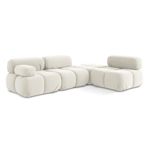 LaMiaSofa hoekbank rechts Sanremo – velours – lichtbeige – 285x190x70 LaMiaSofa hoekbank rechts Sanremo – velours – lichtbeige – 285x190x70