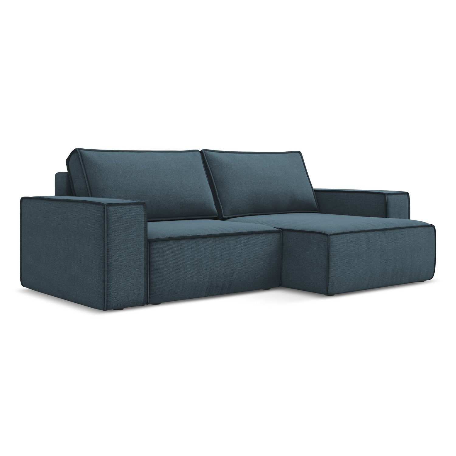 LaMiaSofa hoekbank rechts Livorno - textuurstof - jeans - 257x148x82