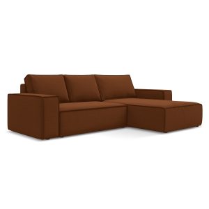 LaMiaSofa hoekbank rechts Livorno – velours – terracotta – 290x185x82 LaMiaSofa hoekbank rechts Livorno – velours – terracotta – 290x185x82