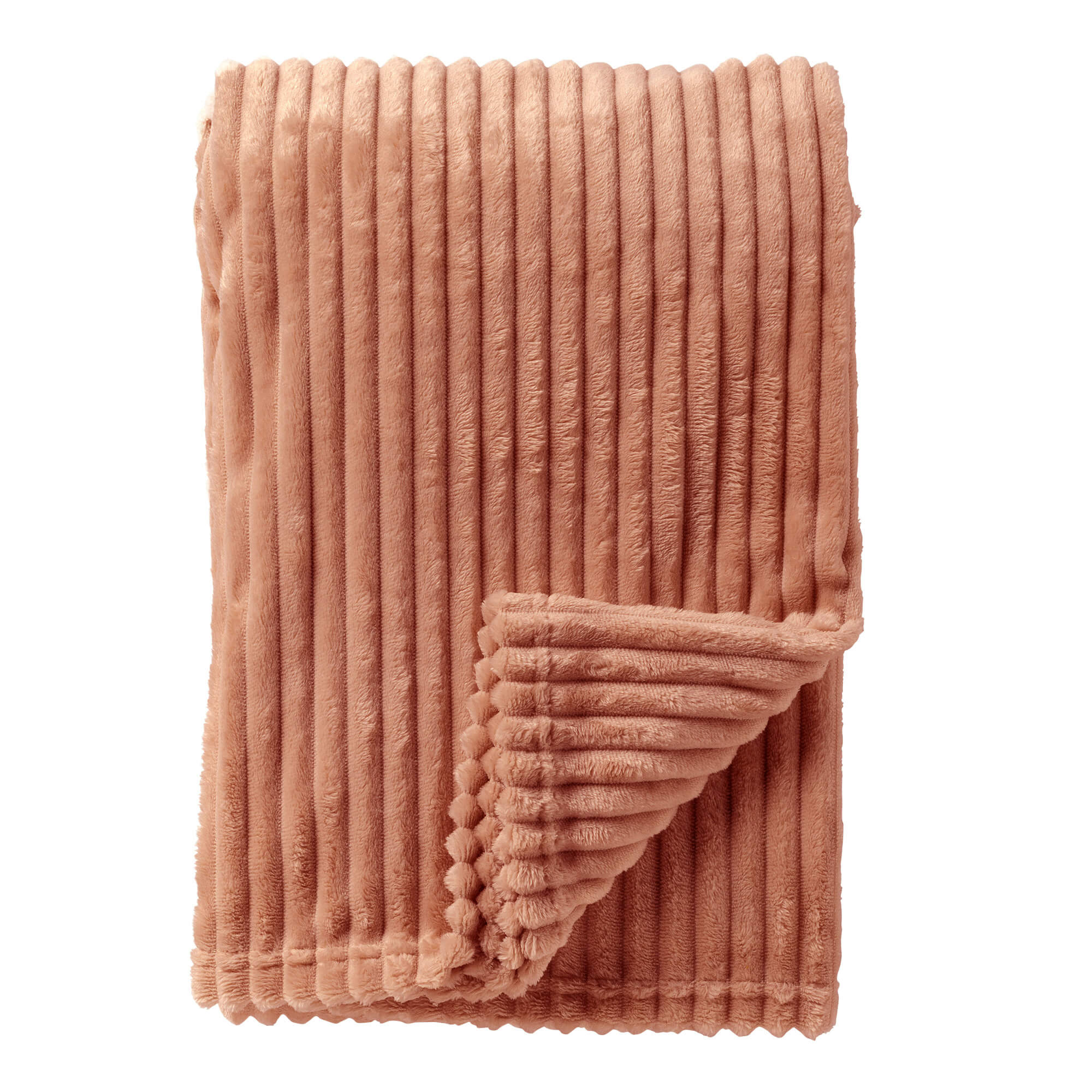 MARTHY - plaid 140x180 cm - ribfluweel - gerecycled - Muted Clay - roz