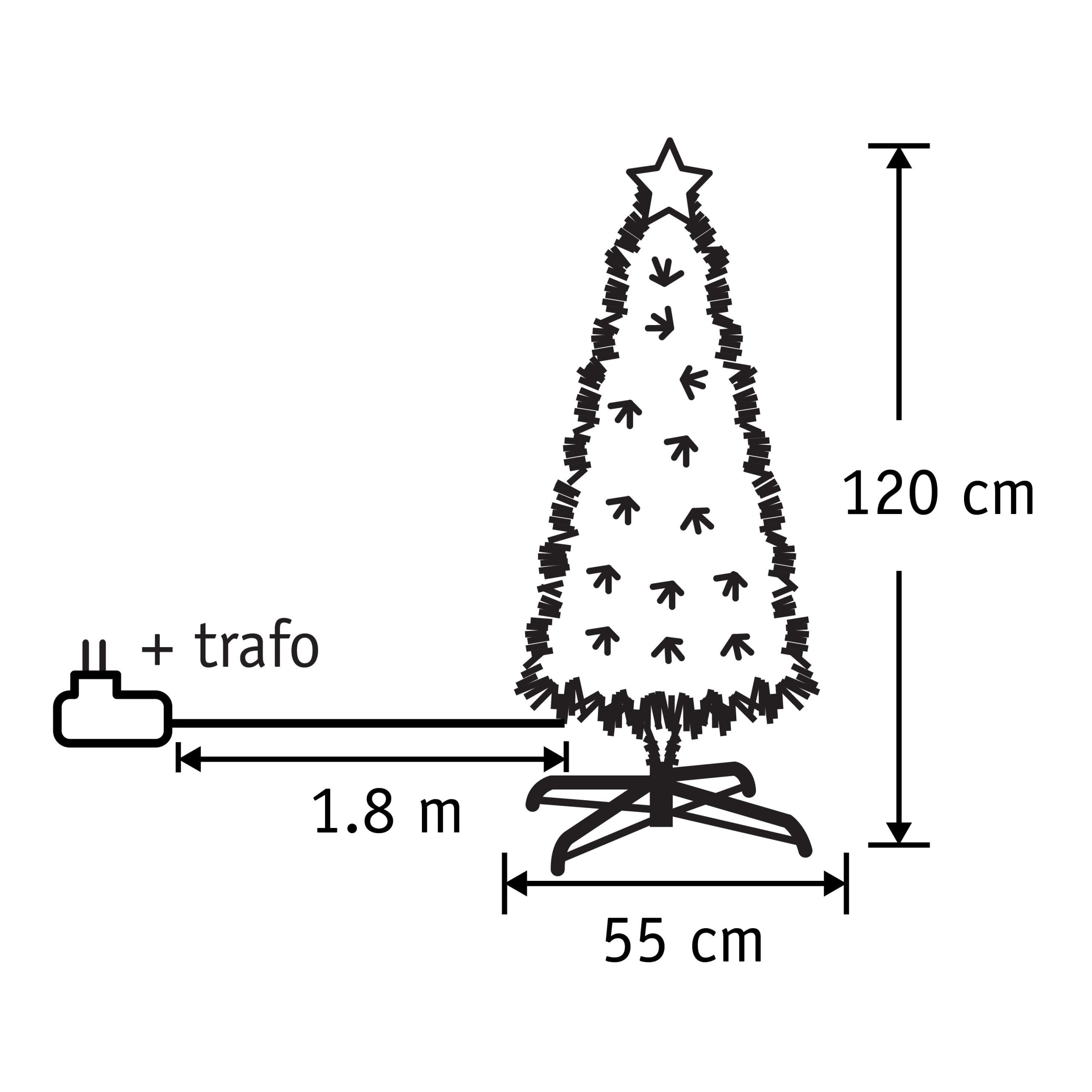 Luca Lighting Mercury Kunstkerstboom met Fibre Optic Verlichting - H12