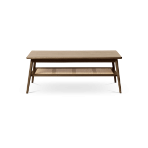 Olivine Boas Houten Salontafel met Rotan – Gerookt Eiken Olivine Boas Houten Salontafel met Rotan – Gerookt Eiken