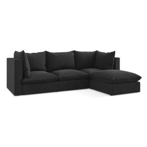 LaMiaSofa hoekbank rechts Ravenna – velours – zwart – 255x165x77 LaMiaSofa hoekbank rechts Ravenna – velours – zwart – 255x165x77