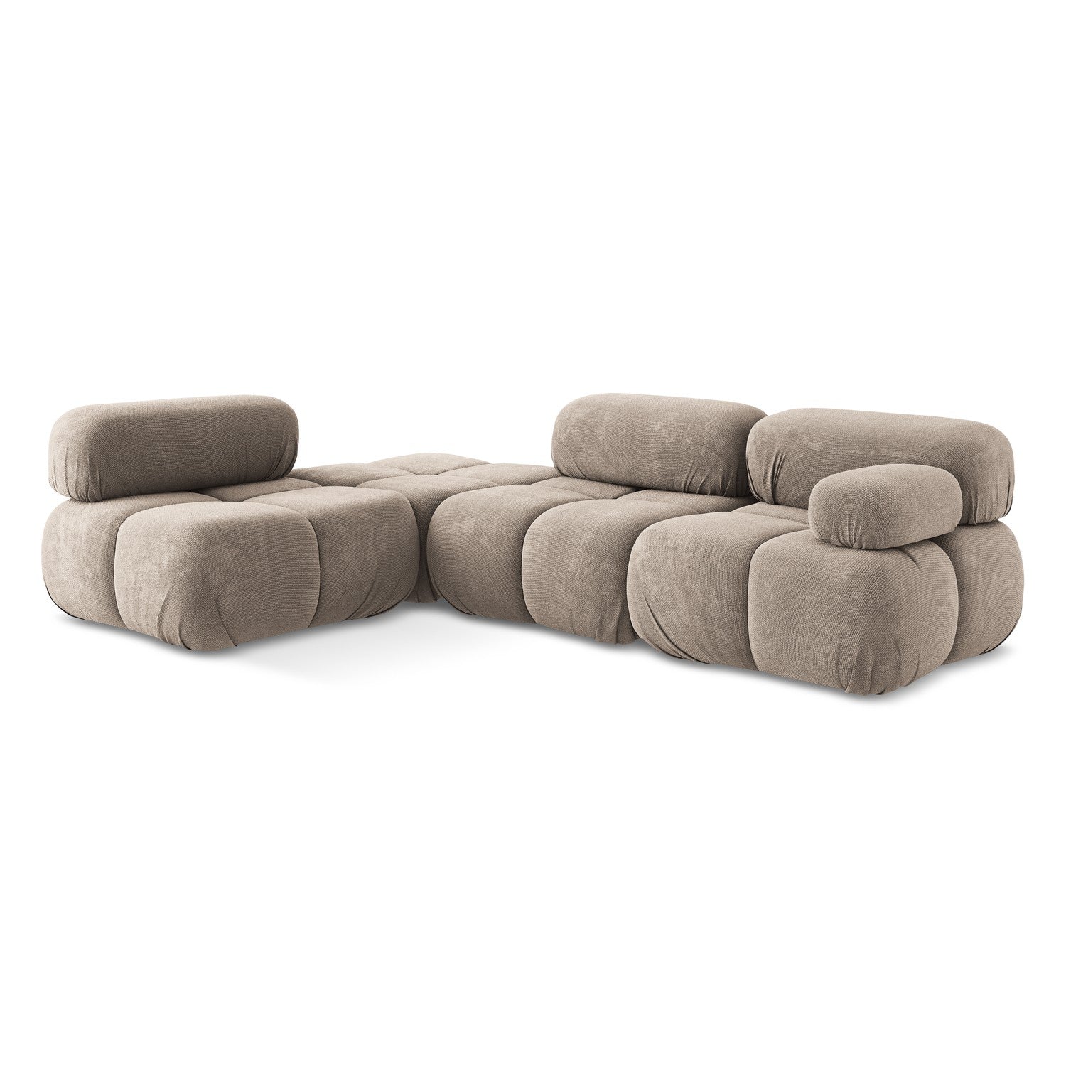 LaMiaSofa hoekbank links Sanremo - chenille stof - donkerbeige - 285x1