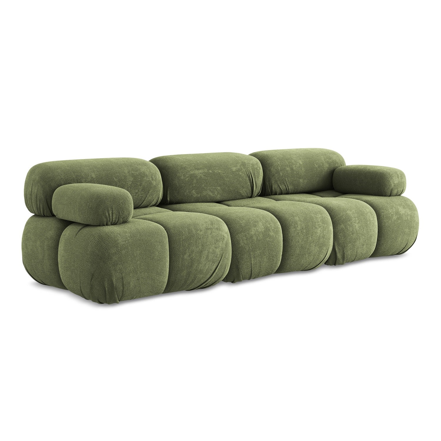 LaMiaSofa 3-zits bank Sanremo - chenille stof - groente - 285x96x70