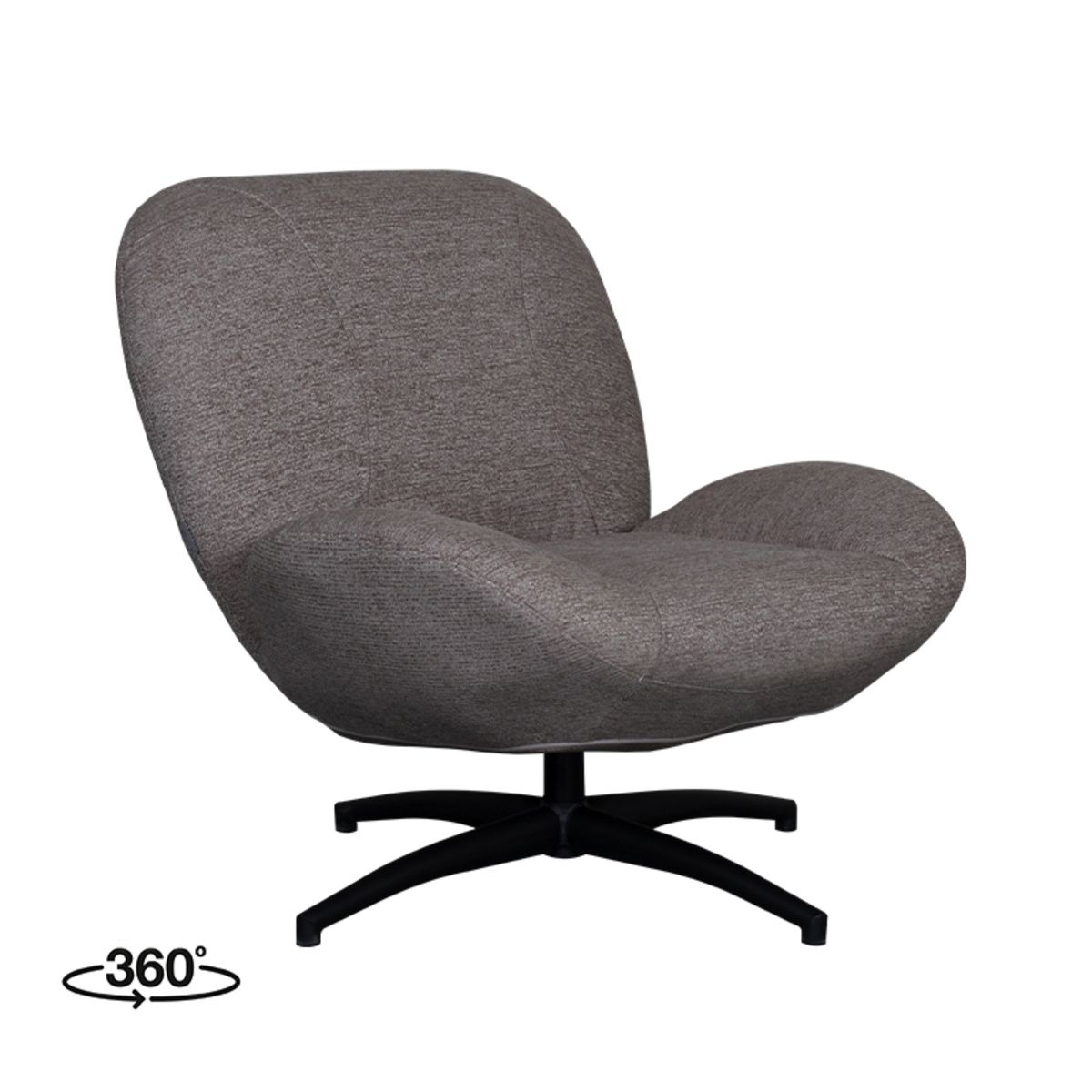 LABEL51 Fauteuil Clayton - Naturel Stof - Draaibaar