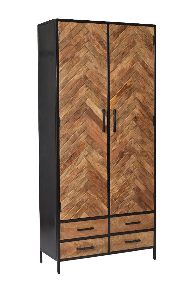 Livingfurn kabinetkast Brooklyn 2 lade - 90cm - mangohout
