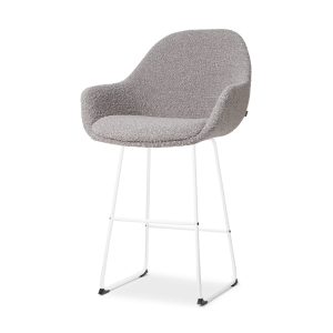 Nolon Nino-Mae Barkruk Bouclé Taupe – met Armleuning – Wit – 65 cm