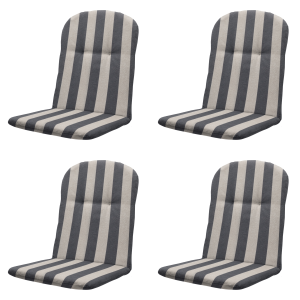 Madison kuipstoelkussen hoge rug Amora – grijs – 96x45x3,5cm – set van Madison kuipstoelkussen hoge rug Amora – grijs – 96x45x3,5cm – set van