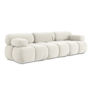LaMiaSofa 3-zits bank Sanremo – velours – lichtbeige – 285x96x70