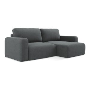 LaMiaSofa hoekbank rechts Ostia – textuurstof – grijs – 244x149x79