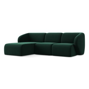 LaMiaSofa hoekbank links Cervo – velours – flessengroen – 248x166x81 LaMiaSofa hoekbank links Cervo – velours – flessengroen – 248x166x81
