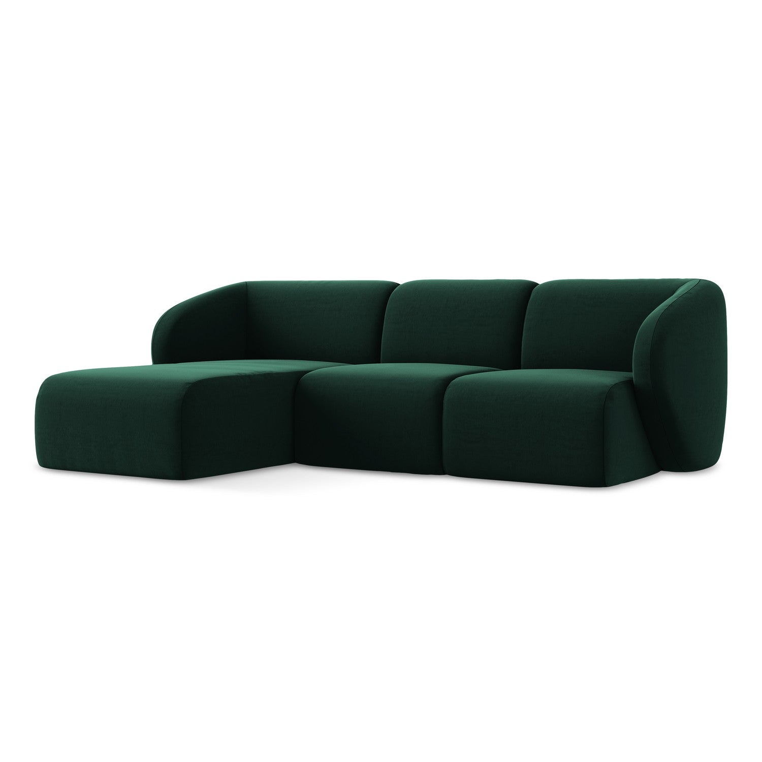 LaMiaSofa hoekbank links Cervo - velours - flessengroen - 248x166x81