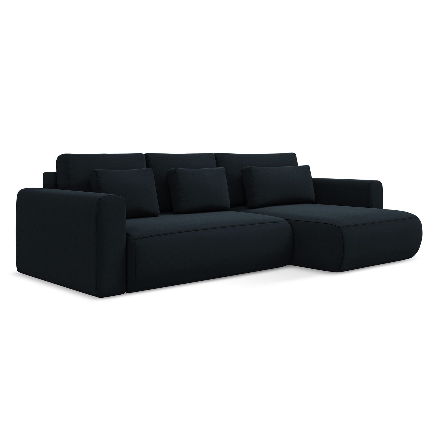 LaMiaSofa hoekbank rechts Perugia - velours - koningsblauw - 278x149x8