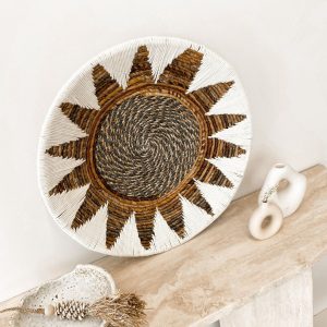 NOA MAY Wandmand Urban – naturel/bruin – zeegras – Ø 50 x h 10 cm NOA MAY Wandmand Urban – naturel/bruin – zeegras – Ø 50 x h 10 cm